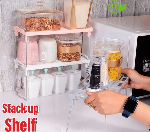 Stackable Kitchen Storage Rack – Multi-Purpose Countertop Organizer