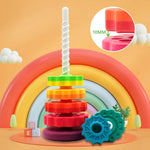 Rainbow Spinning Stacking Tower – 6-Piece Educational Sensory Toy