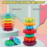 Rainbow Spinning Stacking Tower – 6-Piece Educational Sensory Toy