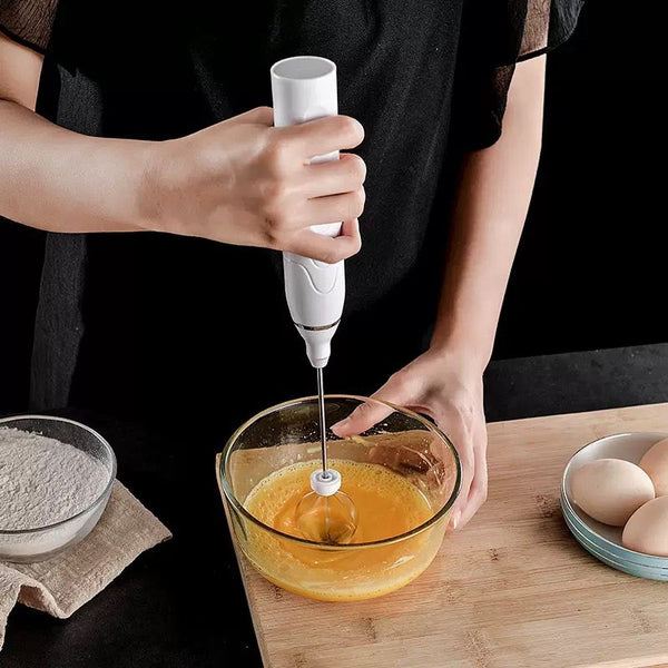 2-in-1 Rechargeable Coffee Beater & Electric Egg Whisk