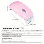 SUNmini Portable UV LED Nail Lamp – Foldable 6W USB Dryer