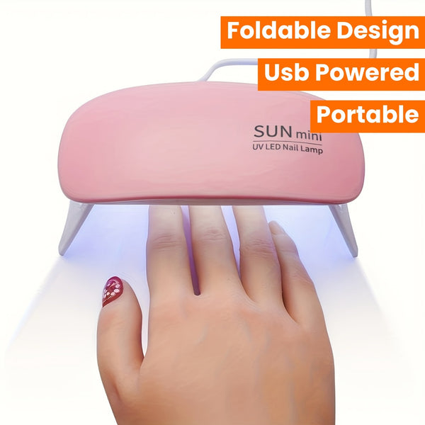 SUNmini Portable UV LED Nail Lamp – Foldable 6W USB Dryer