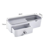 Wall-Mounted Bathroom Shelf with Storage Drawer & Phone Stand