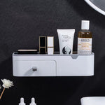 Wall-Mounted Bathroom Shelf with Storage Drawer & Phone Stand