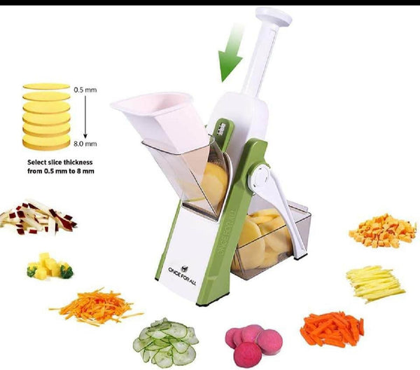 Once For All Safe Upright Mandoline Slicer – Adjustable Vegetable & Fruit Cutter