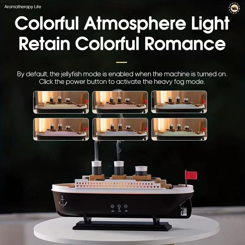 Titanic Motion Mist Humidifier – Ultrasonic Aroma Diffuser with Jellyfish Smoke Rings