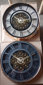 15-inch Gear Movement Clock. This decorative timepiece combines industrial aesthetics