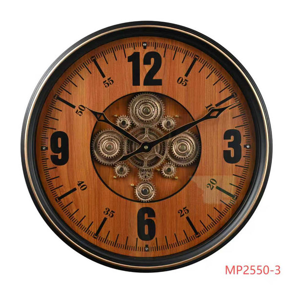 Luxury Industrial Gear Movement Wall Clock – 3D Rotating Cog Mechanical Timepiece