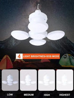 Foldable LED Camping Light Bulb – 90° Adjustable Hanging Emergency Lamp for Outdoor