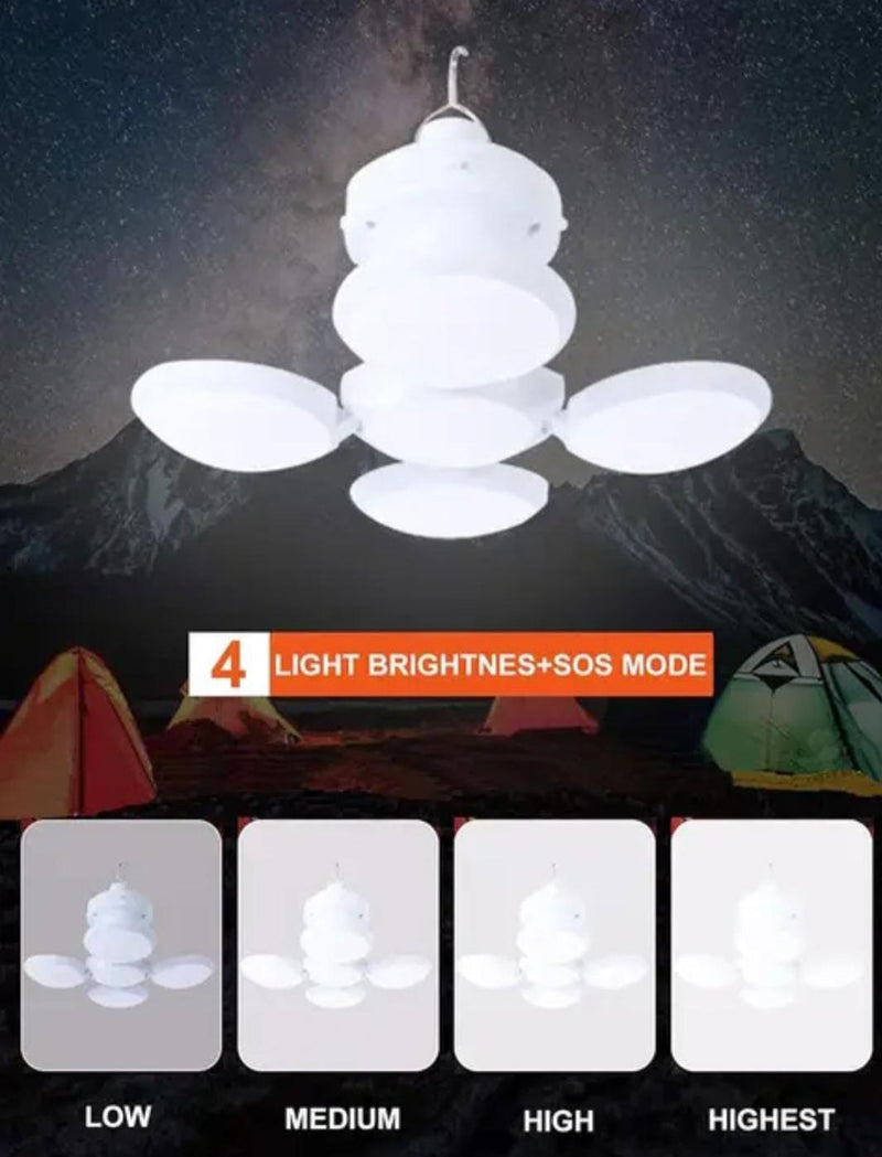 Foldable LED Camping Light Bulb – 90° Adjustable Hanging Emergency Lamp for Outdoor