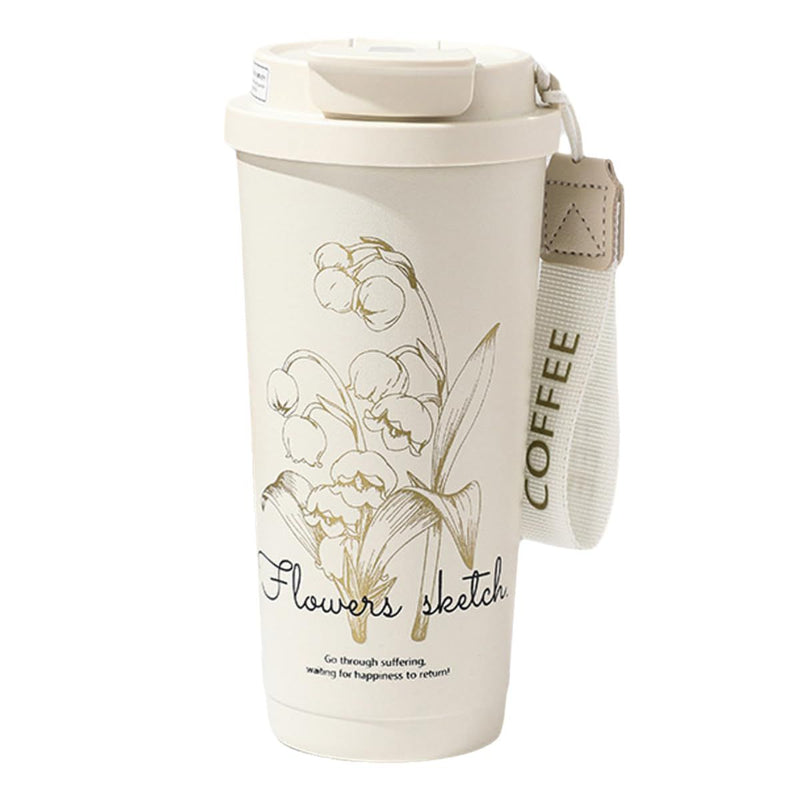 Flowers Sketch Insulated Thermal Tumbler – 3-in-1 Coffee Travel Mug