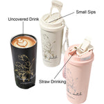 Flowers Sketch Insulated Thermal Tumbler – 3-in-1 Coffee Travel Mug
