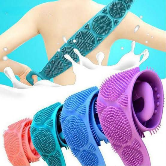 Silicone Bath Back Scrubber Towel – Double-Sided Exfoliating Body Massage Belt