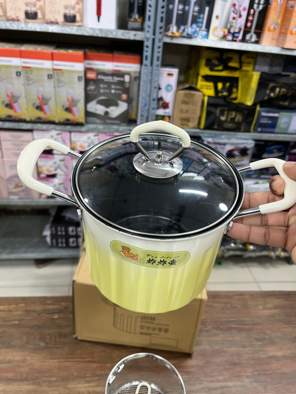 Multi-Function Deep Fryer Pot with Stainless Steel Mesh Strainer Basket