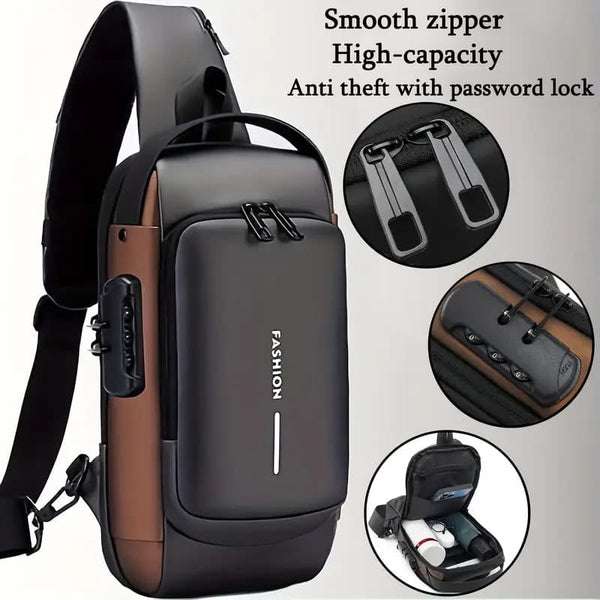 Anti-Theft Sling Bag with Combination Password Lock – High-Capacity Waterproof