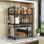 3-Tier Microwave Shelf Stand – Heavy-Duty Kitchen Countertop Storage Rack and Organizer