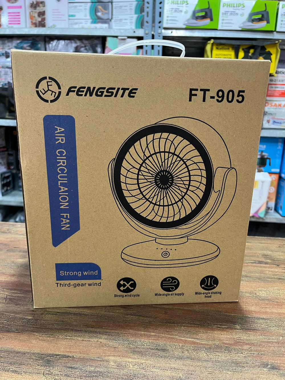 Compact Desktop Cooling Fan with 3-Speed Wind Cycle, Wide-Angle Oscillation, and Low-Noise