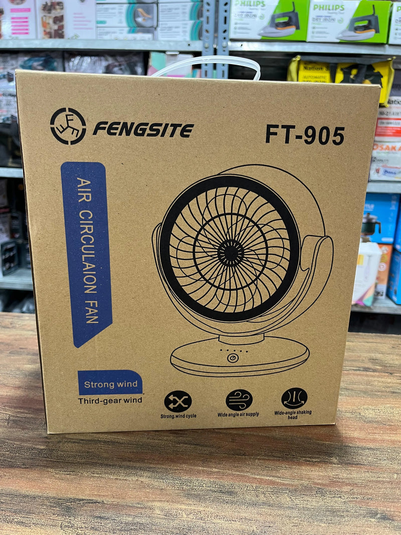 Compact Desktop Cooling Fan with 3-Speed Wind Cycle, Wide-Angle Oscillation, and Low-Noise