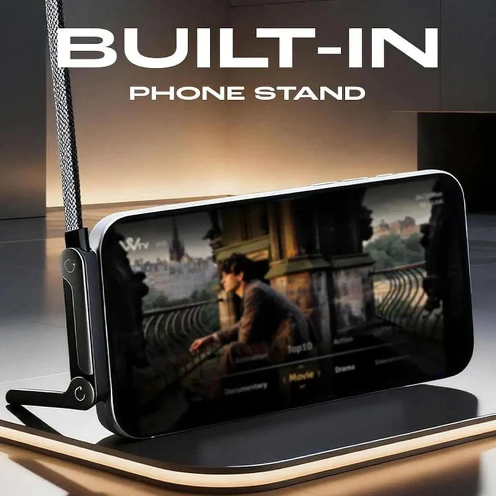 Ultra-Fast Charging USB-C Cable – Quick-Charge Elbow Adapter with Integrated Folding Phone Stand