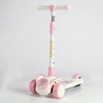 Adjustable 3-Wheel Kick Scooter for Kids – Toddler Scooter with Lean-to-Steer, Cute Bunny Design