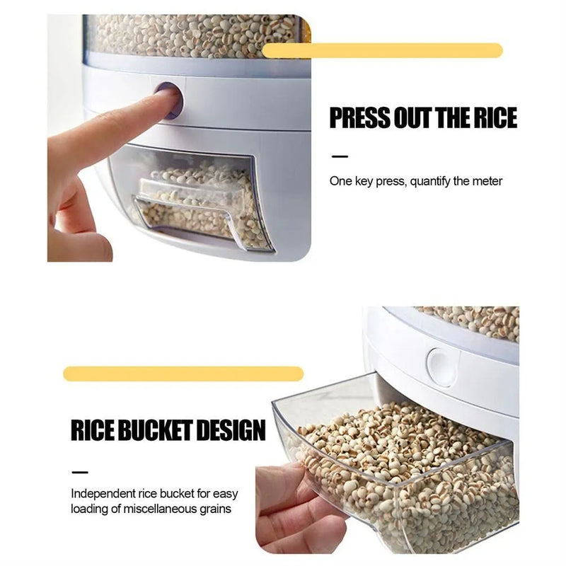Sealed 360 Degree Rotating Rice Dispenser