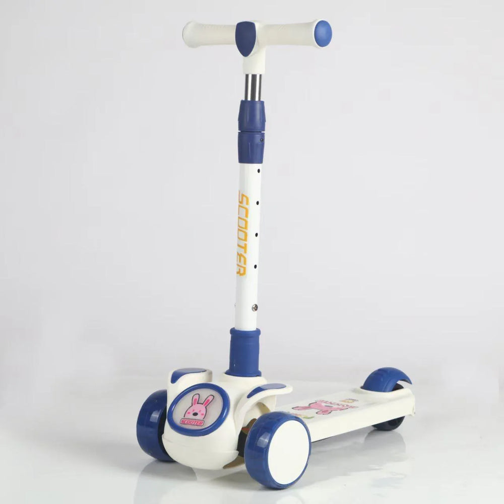 Adjustable 3-Wheel Kick Scooter for Kids – Toddler Scooter with Lean-to-Steer, Cute Bunny Design