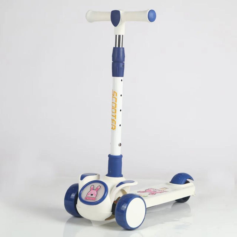 Adjustable 3-Wheel Kick Scooter for Kids – Toddler Scooter with Lean-to-Steer, Cute Bunny Design