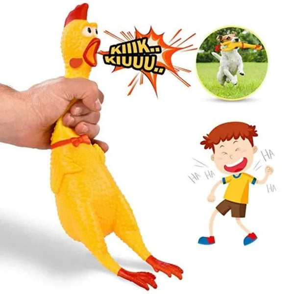 Screaming Rubber Chicken – Hilarious Squeeze Toy & Novelty Noise Maker for Pranks, Pets, and Parties