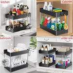 2-Tier Sliding Under-Sink Kitchen Organizer – High-Capacity