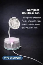 Rechargeable Portable Personal Fan with 360° Flexible Adjustable