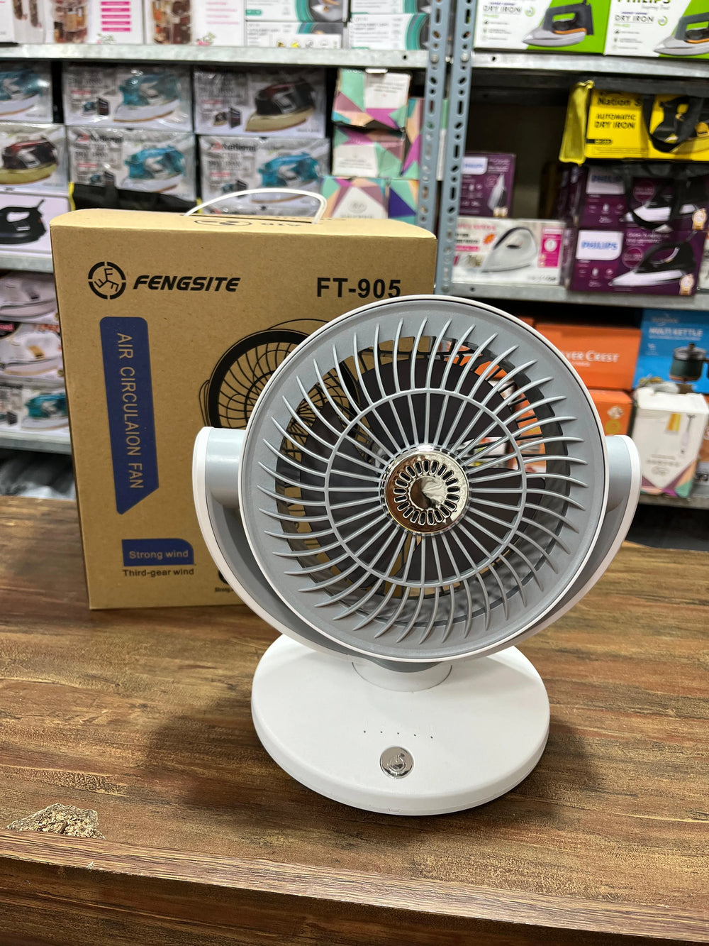 Compact Desktop Cooling Fan with 3-Speed Wind Cycle, Wide-Angle Oscillation, and Low-Noise