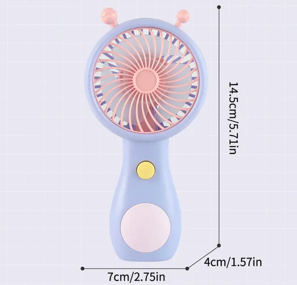 Cute Snail Antenna Handheld Mini Fan – Portable Rechargeable Pocket Fan
