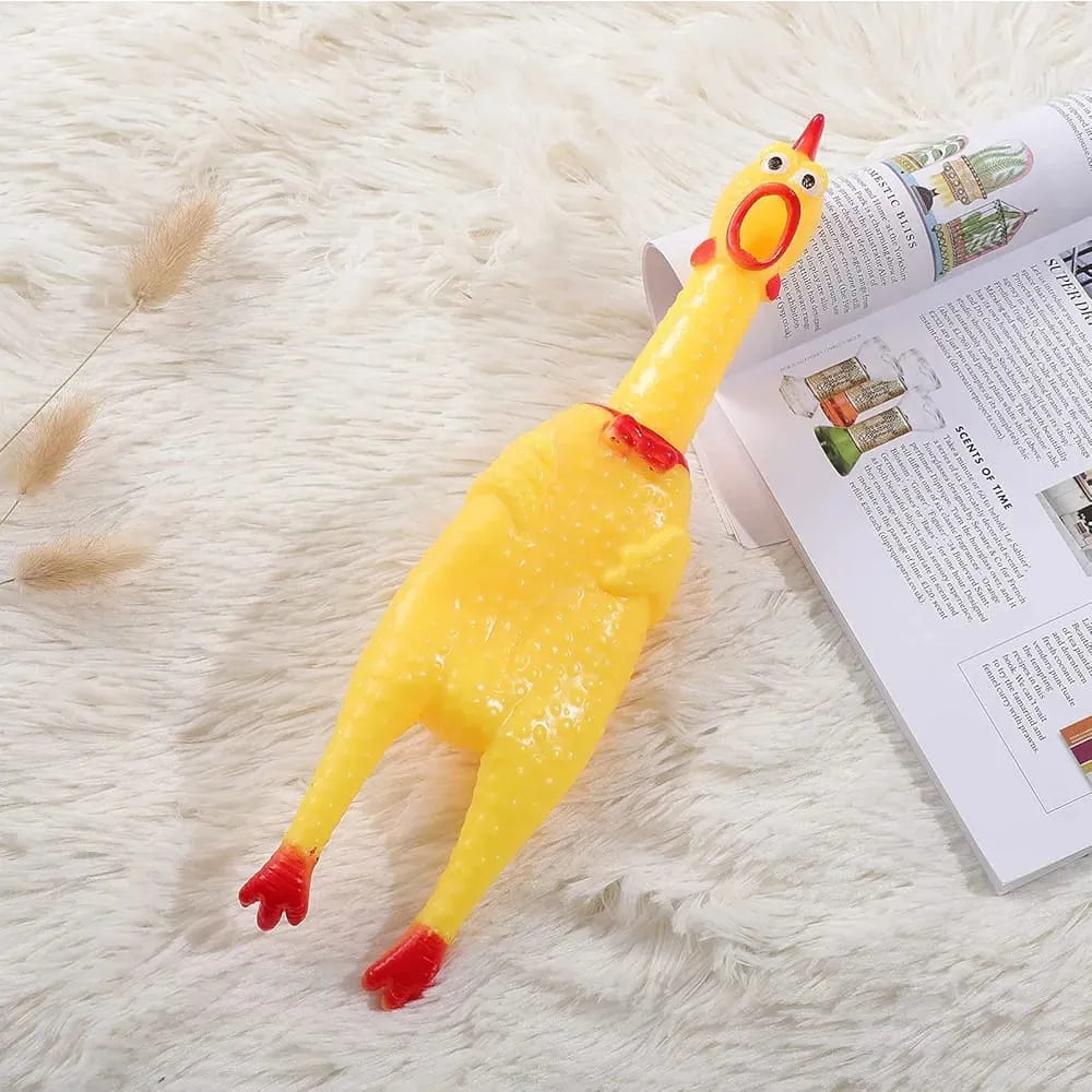 Screaming Rubber Chicken – Hilarious Squeeze Toy & Novelty Noise Maker for Pranks, Pets, and Parties