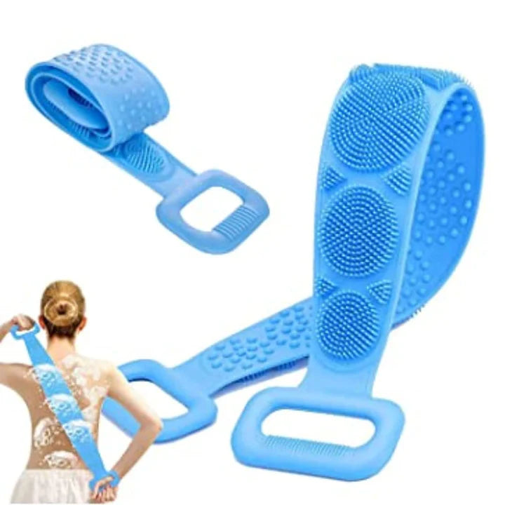 Silicone Bath Back Scrubber Towel – Double-Sided Exfoliating Body Massage Belt