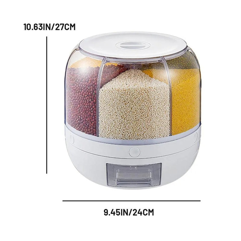Sealed 360 Degree Rotating Rice Dispenser