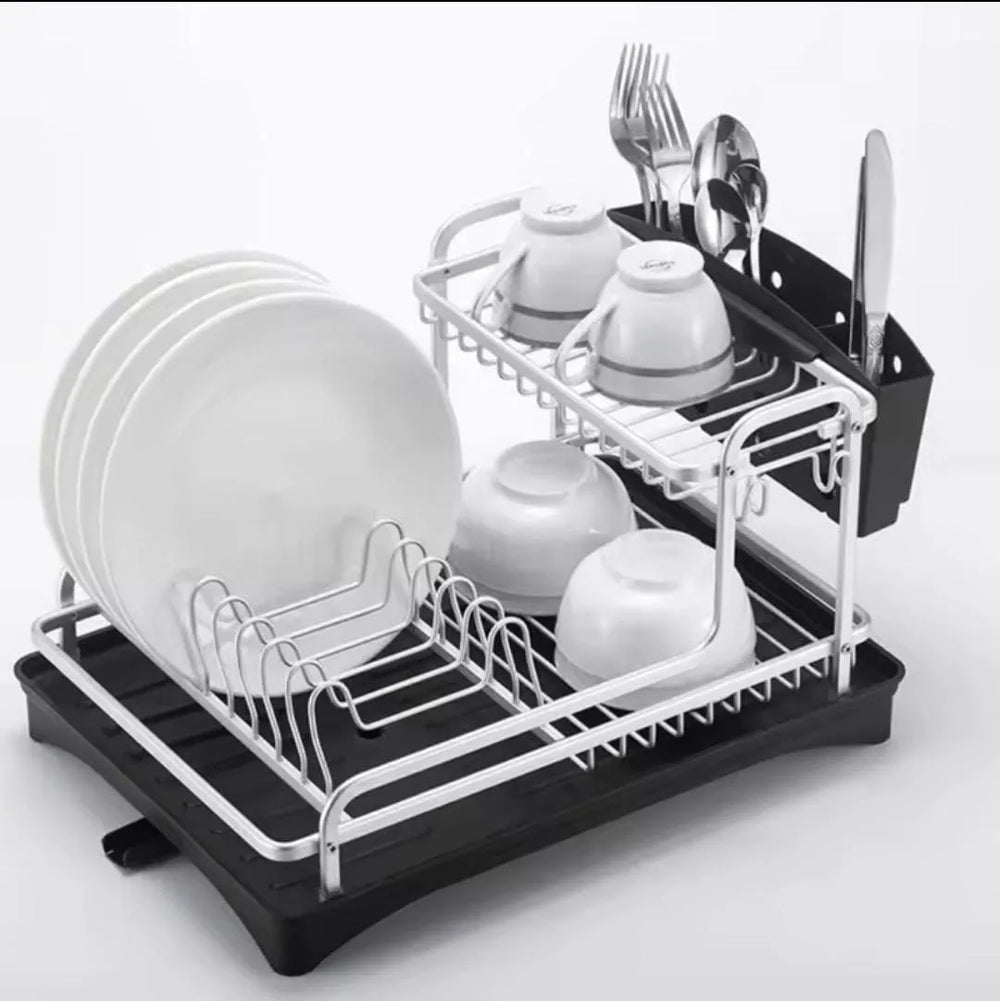 2-Tier Dish Drying Rack – Space-Saving Kitchen Organizer