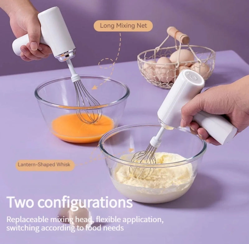 Mini Wireless Hand Mixer & Electric Egg Beater – Portable USB Rechargeable