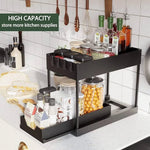 2-Tier Sliding Under-Sink Kitchen Organizer – High-Capacity