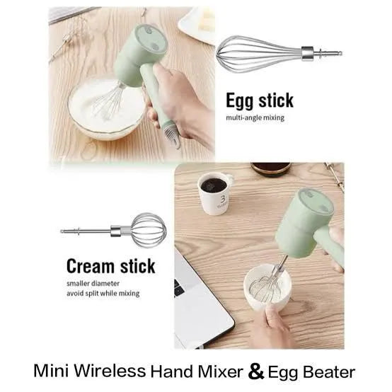 Mini Wireless Hand Mixer & Electric Egg Beater – Portable USB Rechargeable