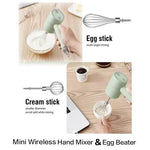 Mini Wireless Hand Mixer & Electric Egg Beater – Portable USB Rechargeable