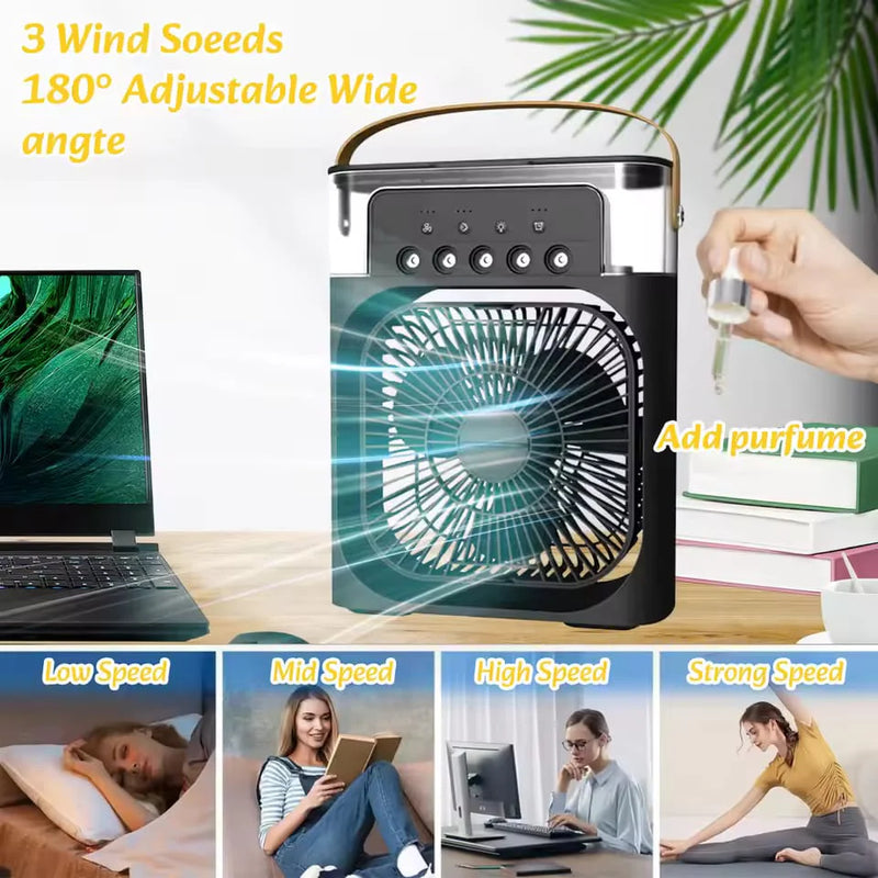 Portable Water Spray Cooling Fan – Mini Desktop Air Cooler