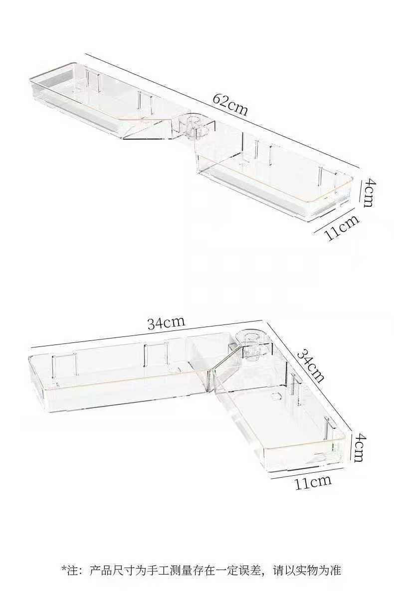 180° Rotatable Acrylic Corner Shelf – Crystal Clear Bathroom Organizer