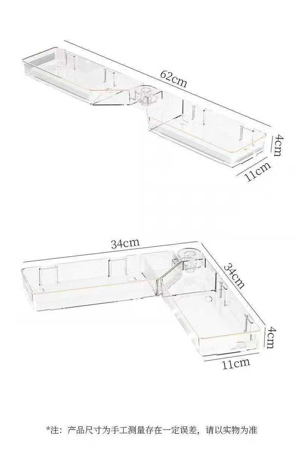 180° Rotatable Acrylic Corner Shelf – Crystal Clear Bathroom Organizer