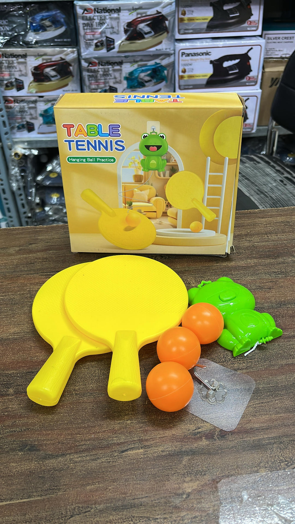 Indoor Hanging Table Tennis Trainer with Frog Paddle Set