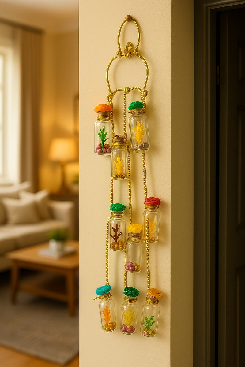 Wall Hanging Planter – Multi color Glass Jars