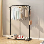 Double Rail Rolling Garment Rack – Heavy-Duty Free-Standing Clothes Drying Stand
