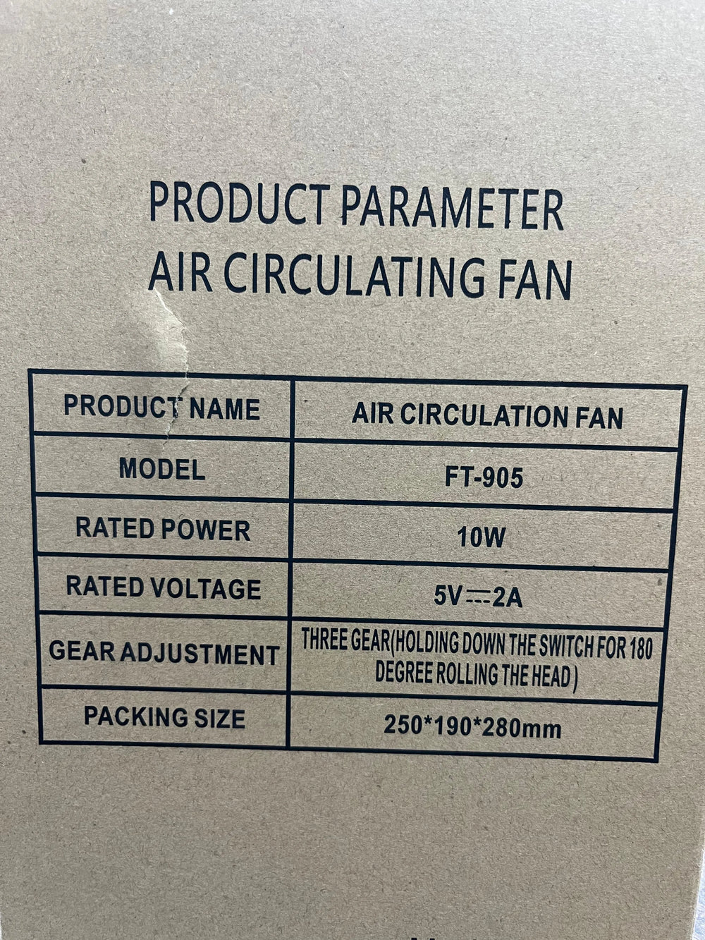Compact Desktop Cooling Fan with 3-Speed Wind Cycle, Wide-Angle Oscillation, and Low-Noise