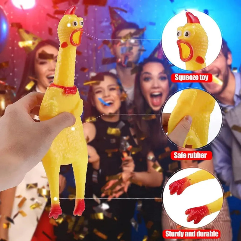 Screaming Rubber Chicken – Hilarious Squeeze Toy & Novelty Noise Maker for Pranks, Pets, and Parties