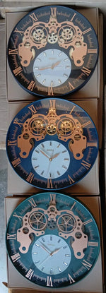 Gear Wall Clock – Luxury Moving Cog Timepiece with Roman & Linear Markers