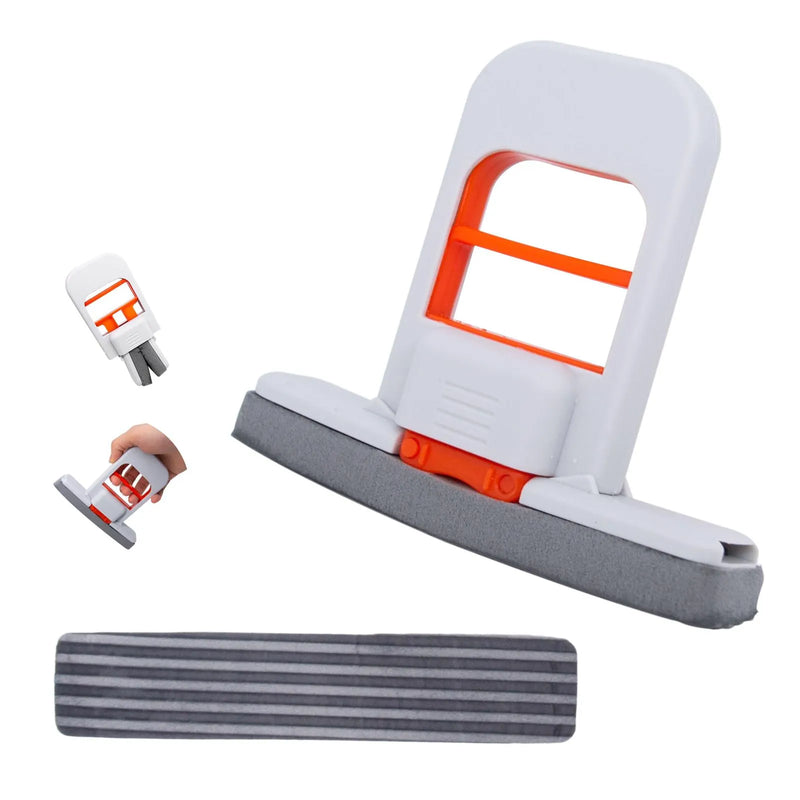 Portable Hands-Free Mini Mop – Self-Squeeze Short Handle Countertop Mop